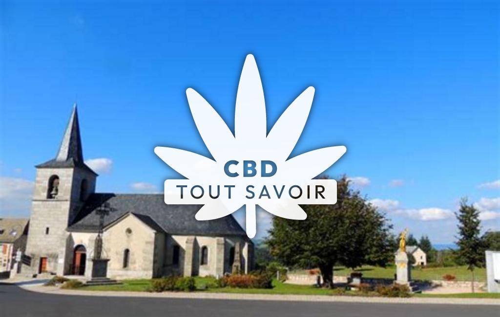 Village à Fridefont avec feuille Cannabis CBD