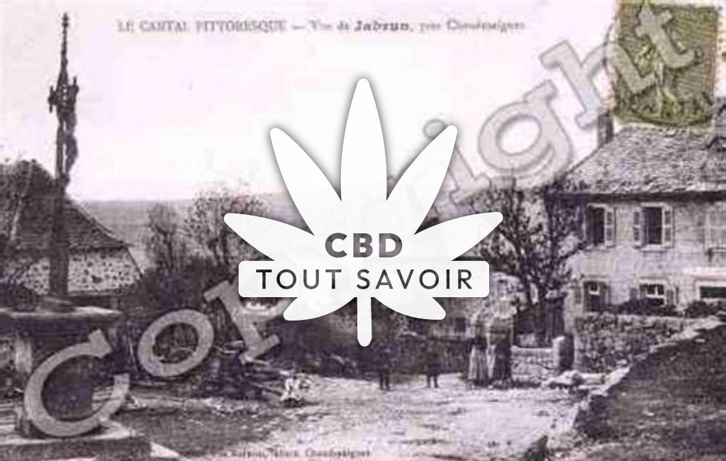 Village à Jabrun avec feuille Cannabis CBD