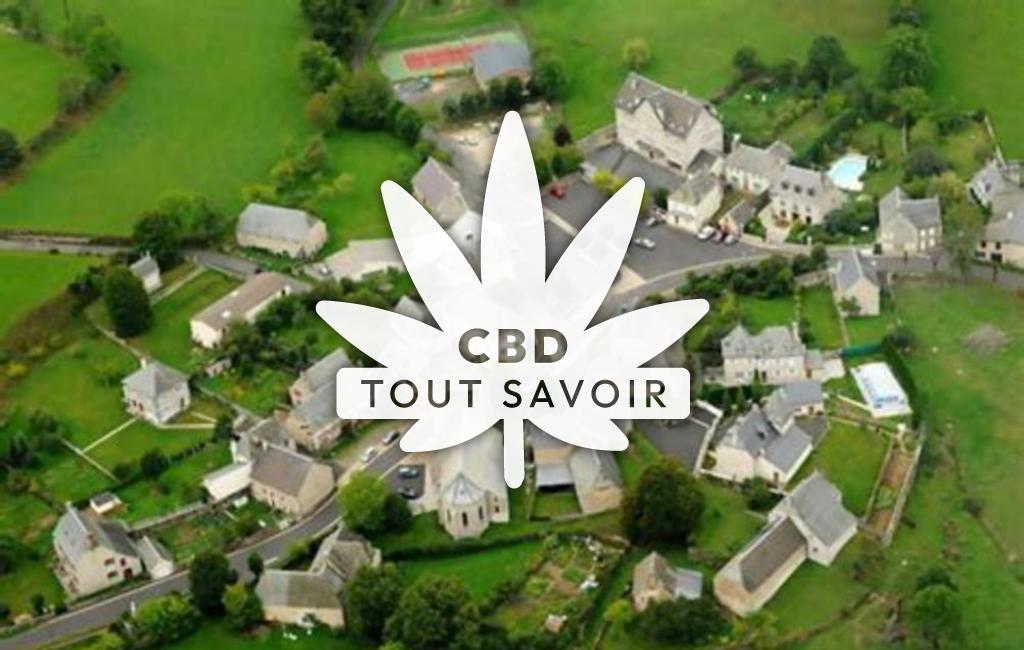 Village à Lieutades avec feuille Cannabis CBD