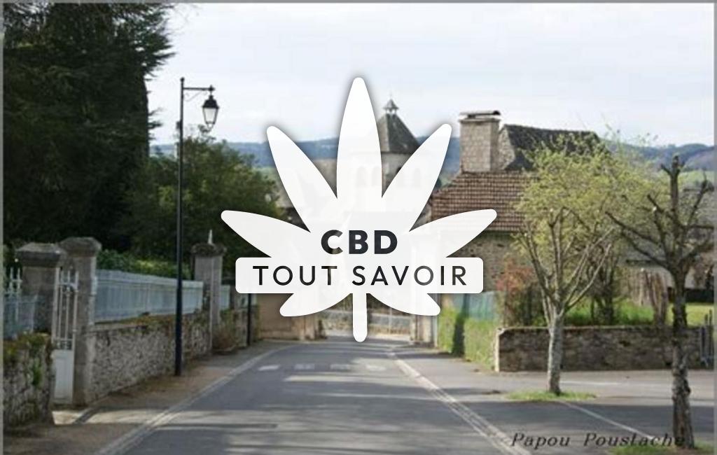 Village à Junhac avec feuille Cannabis CBD