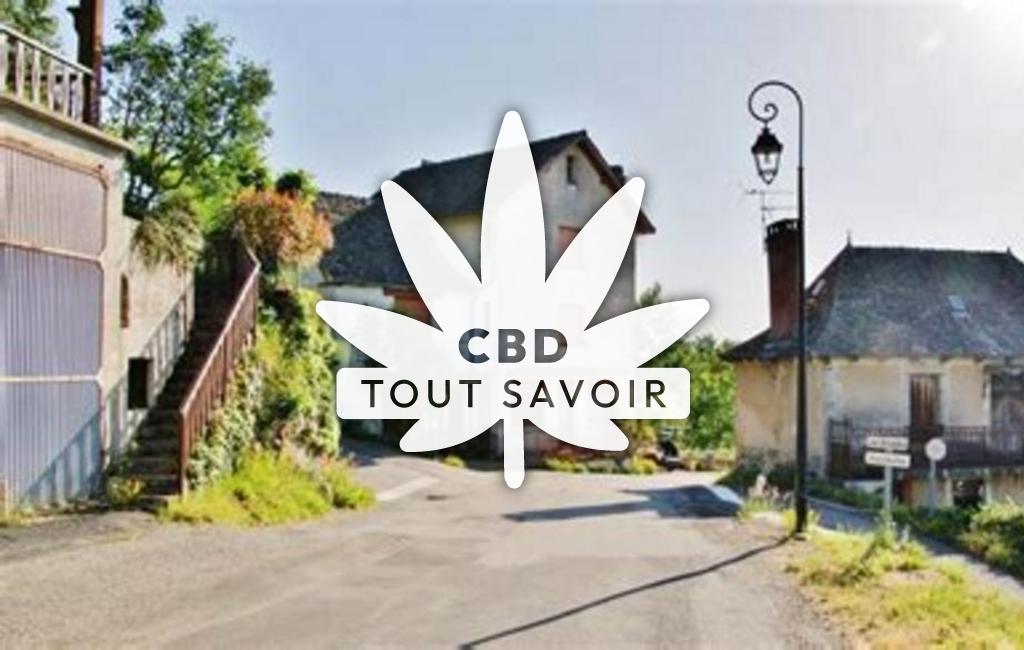 Village à Lapeyrugue avec feuille Cannabis CBD