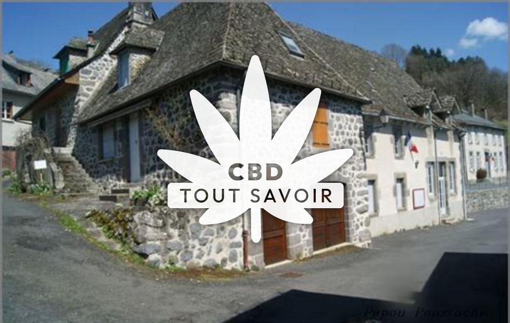 Village à Carlat avec feuille Cannabis CBD