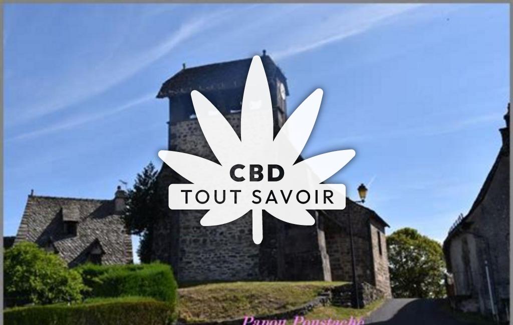 Village à Cros-de-Ronesque avec feuille Cannabis CBD