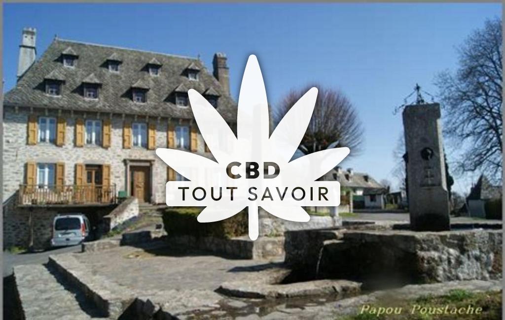 Village à Labrousse avec feuille Cannabis CBD