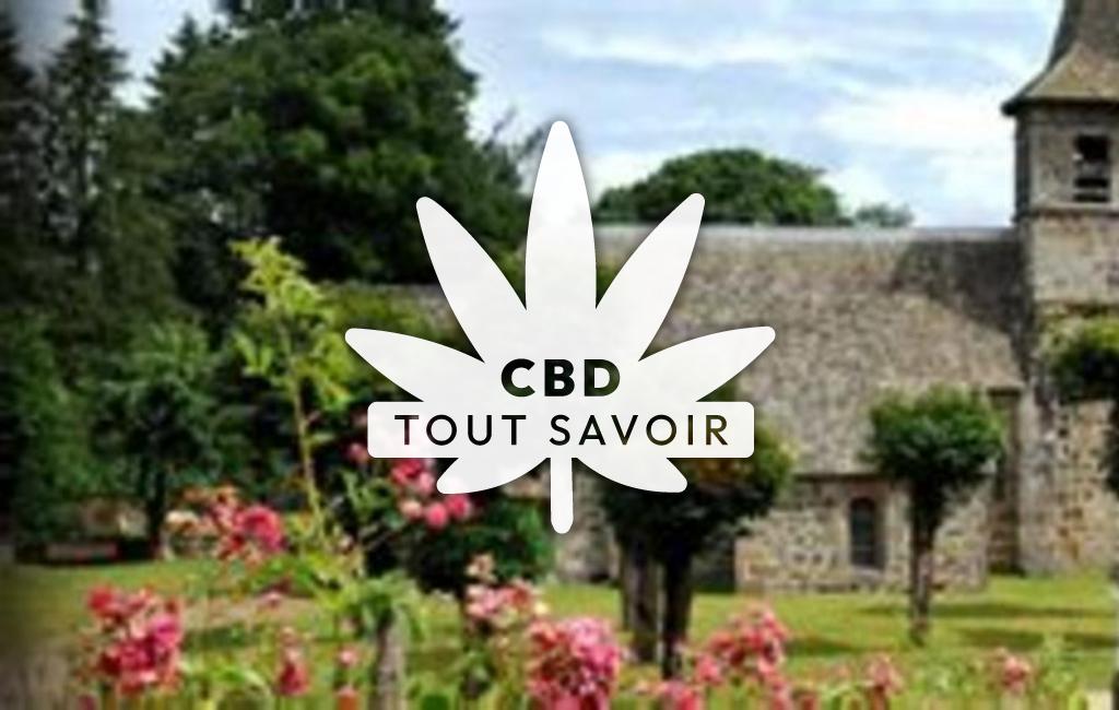 Village à Saint-Martin-Cantales avec feuille Cannabis CBD