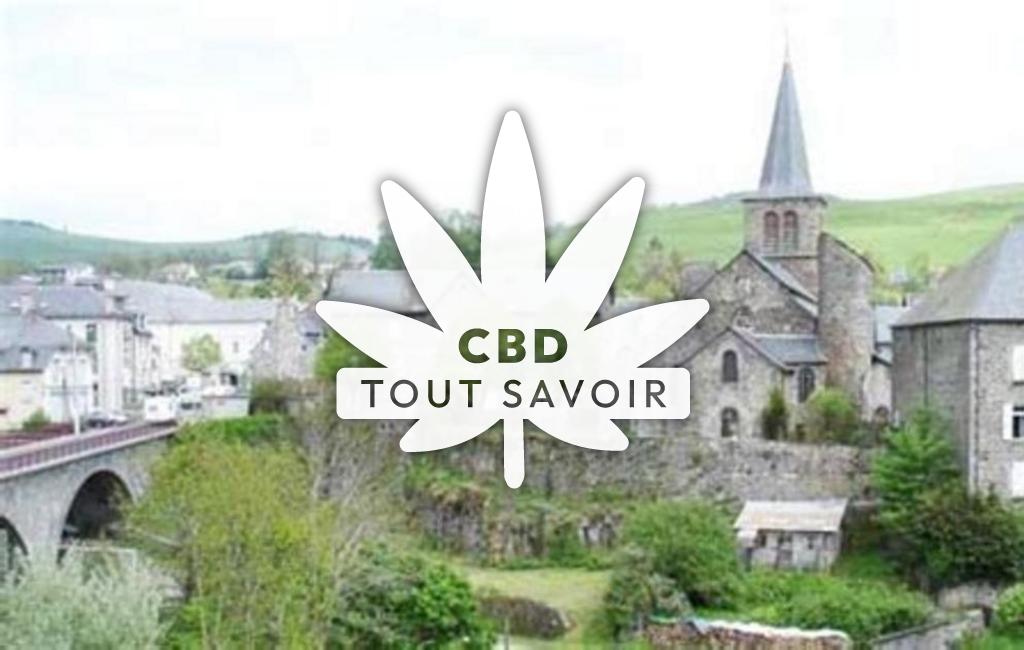 Village à Allanche avec feuille Cannabis CBD