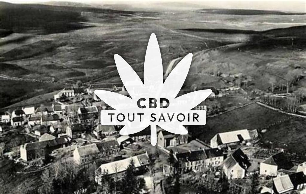 Village à Pradiers avec feuille Cannabis CBD