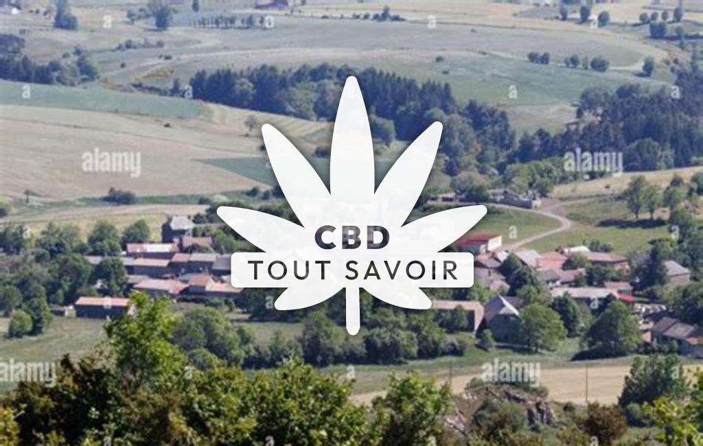 Village à Joursac avec feuille Cannabis CBD