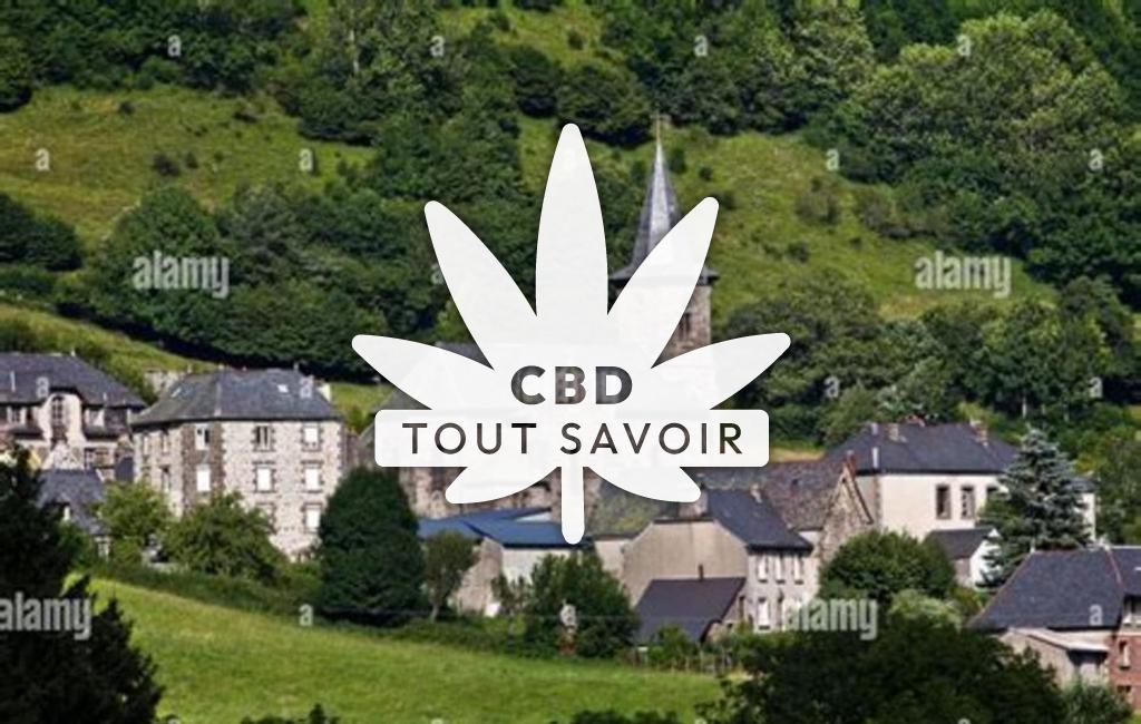 Village à Lugarde avec feuille Cannabis CBD
