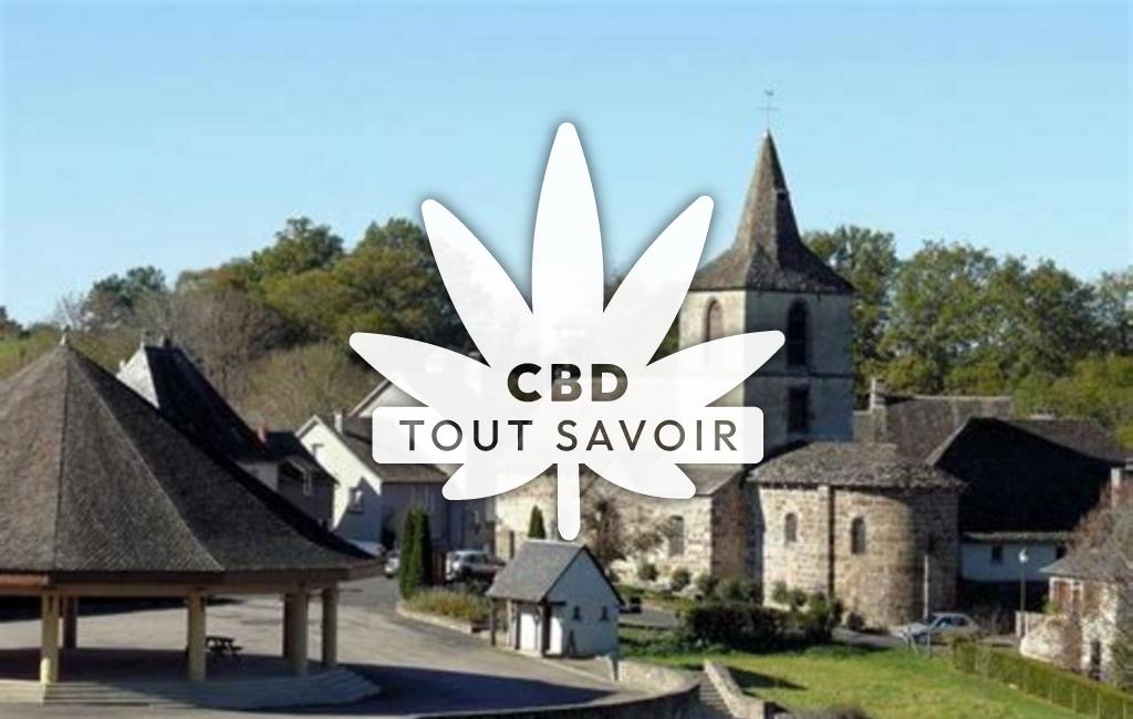 Village à Chalvignac avec feuille Cannabis CBD