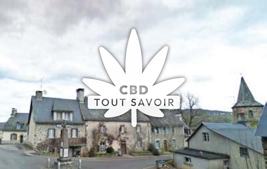 Village à Jaleyrac avec feuille Cannabis CBD