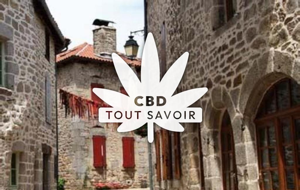 Village à Marcoles avec feuille Cannabis CBD