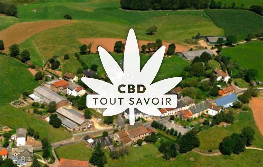 Village à Saint-Antoine avec feuille Cannabis CBD