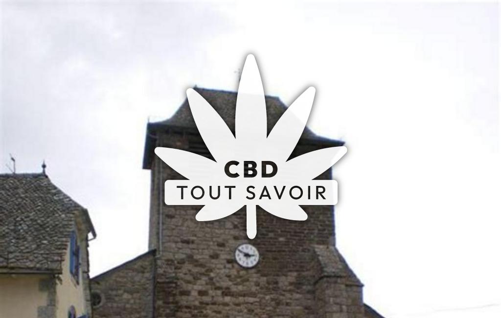 Village à Saint-Mamet-la-Salvetat avec feuille Cannabis CBD