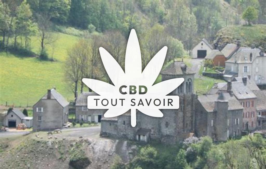 Village à Brezons avec feuille Cannabis CBD