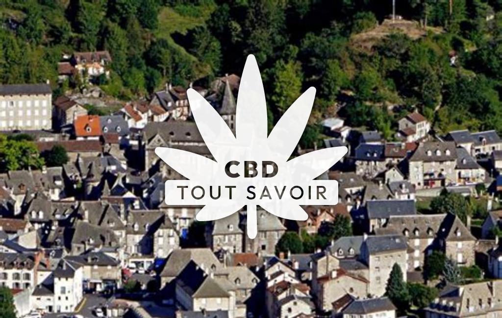 Village à Lacapelle-Barres avec feuille Cannabis CBD