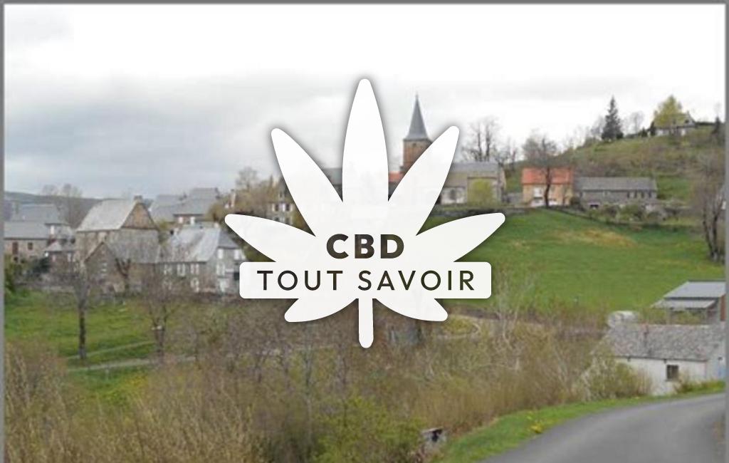Village à Malbo avec feuille Cannabis CBD