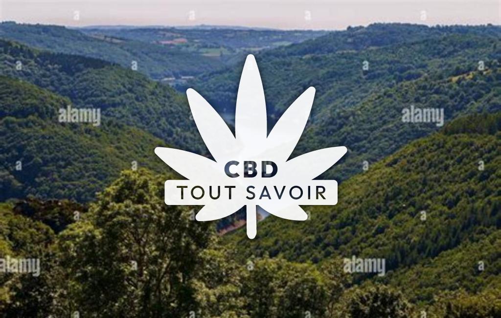 Village à Paulhenc avec feuille Cannabis CBD