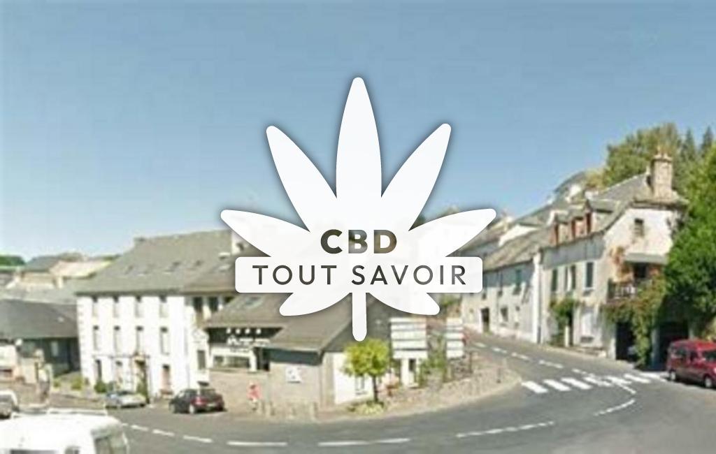 Village à Pierrefort avec feuille Cannabis CBD