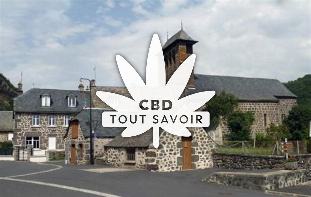 Village à Saint-Martin-sous-Vigouroux avec feuille Cannabis CBD