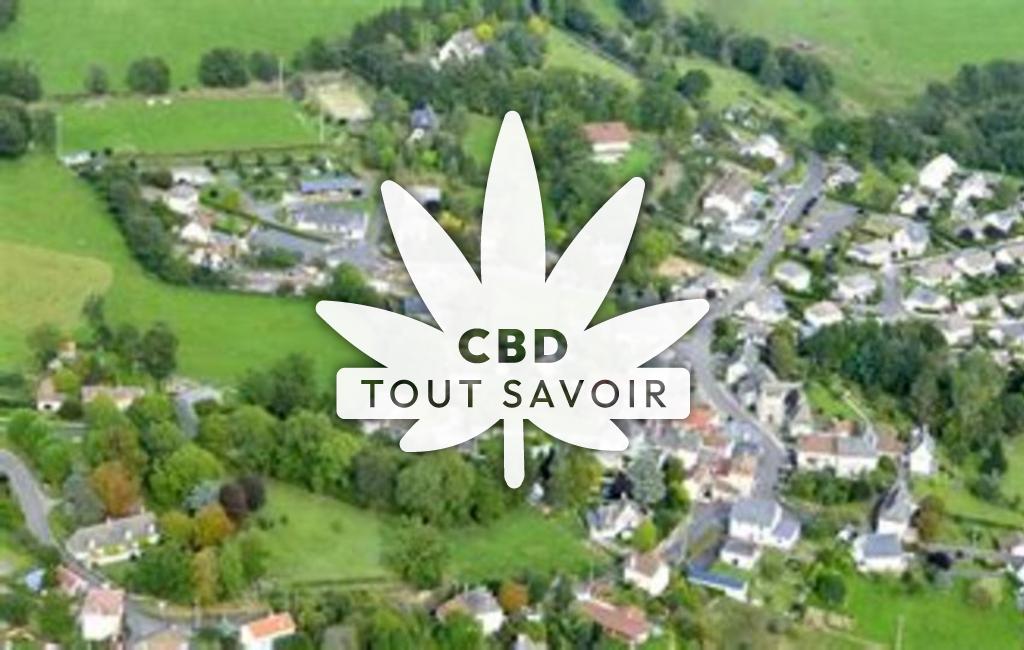 Village à Ayrens avec feuille Cannabis CBD