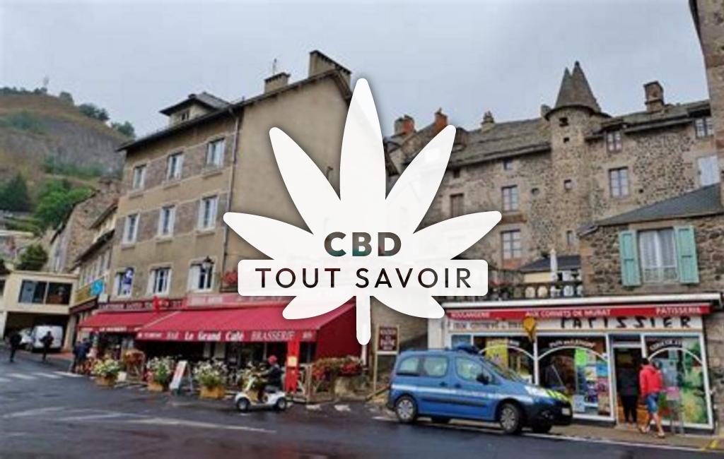 Village à Lavigerie avec feuille Cannabis CBD
