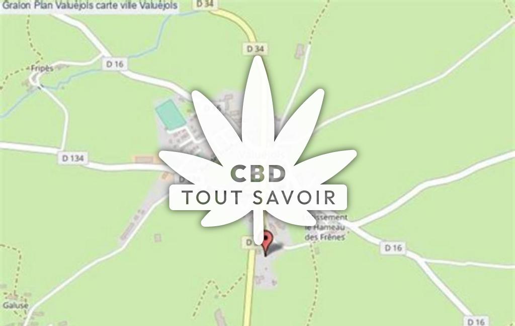 Village à Valuejols avec feuille Cannabis CBD
