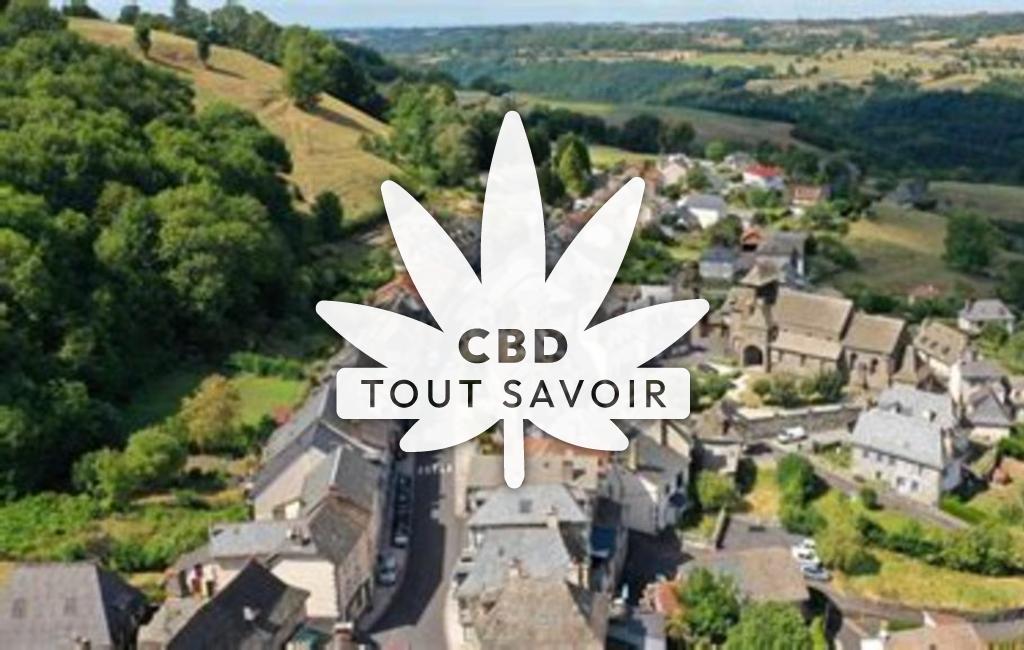 Village à Saint-Cernin avec feuille Cannabis CBD