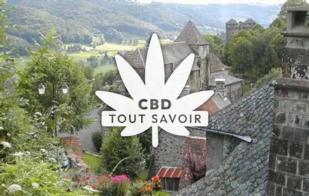 Village à Tournemire avec feuille Cannabis CBD