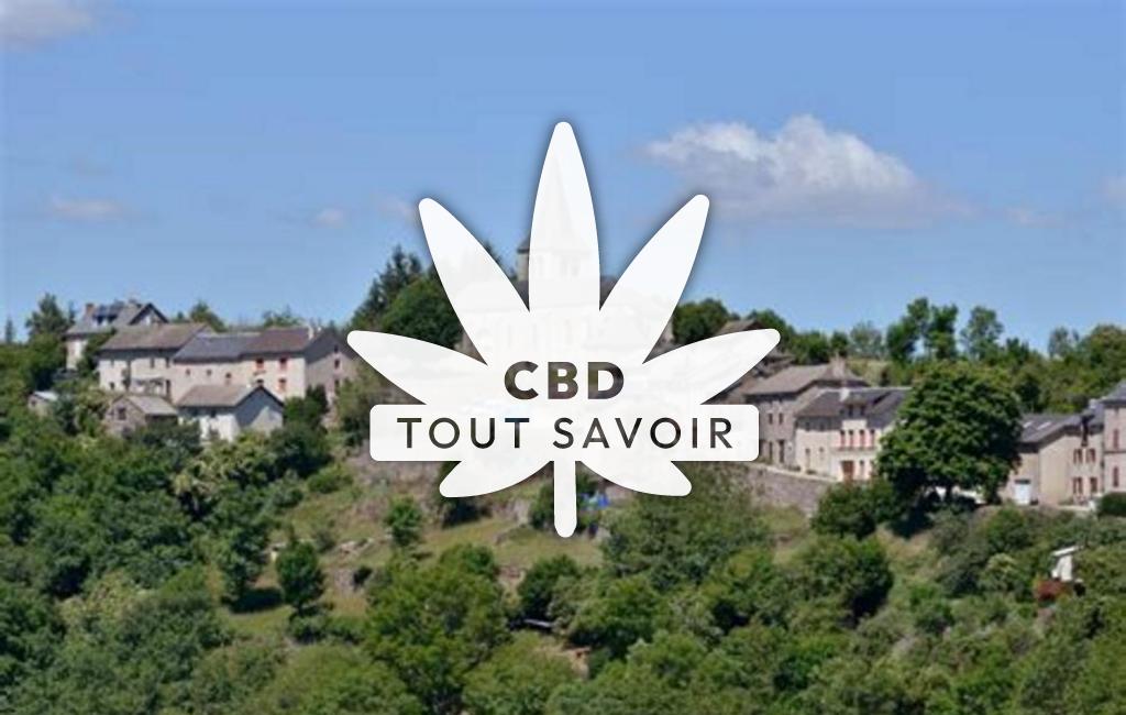 Village à Chaliers avec feuille Cannabis CBD