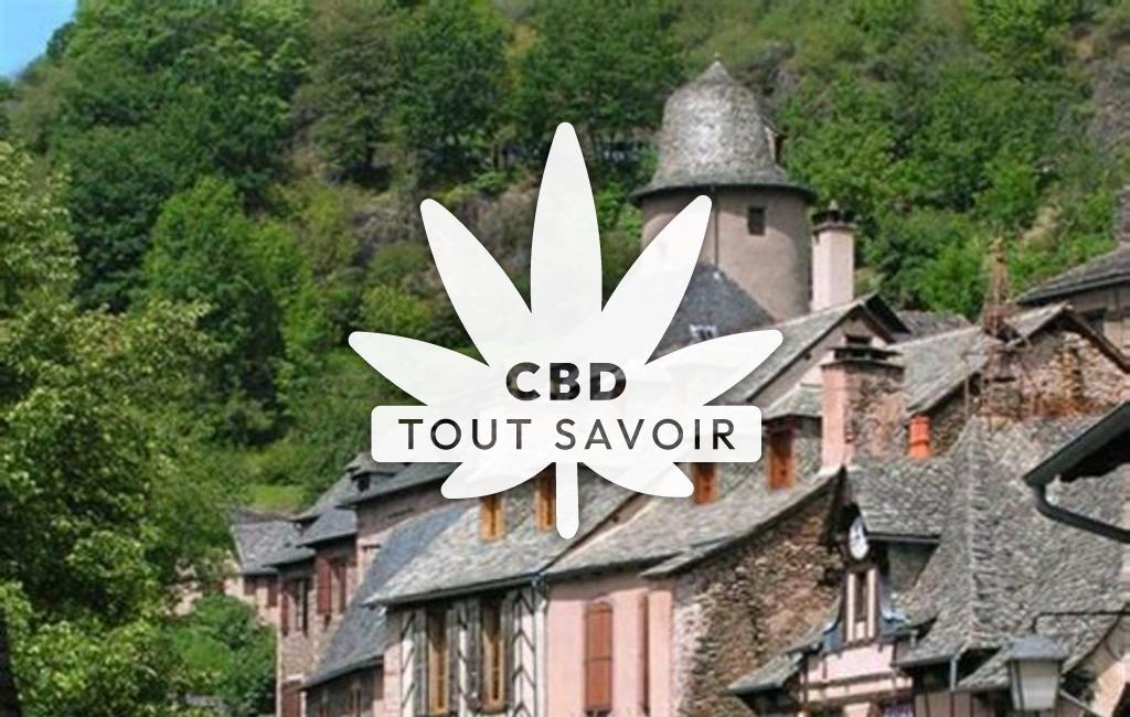 Village à Cassaniouze avec feuille Cannabis CBD