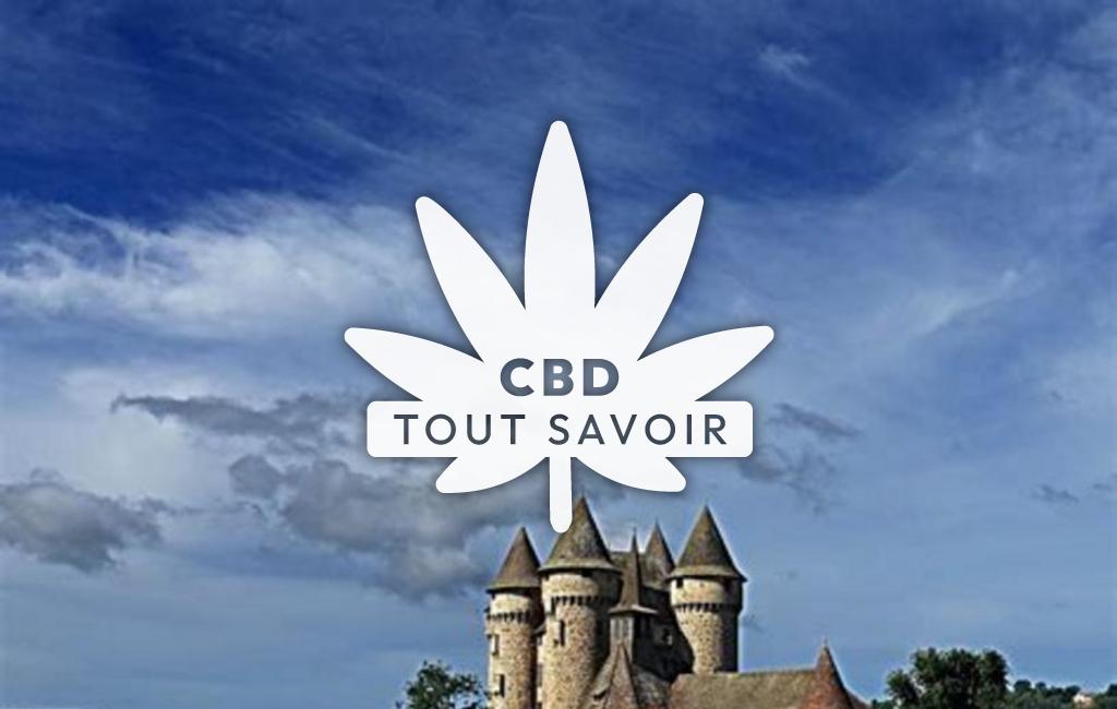 Village à Veyrieres avec feuille Cannabis CBD