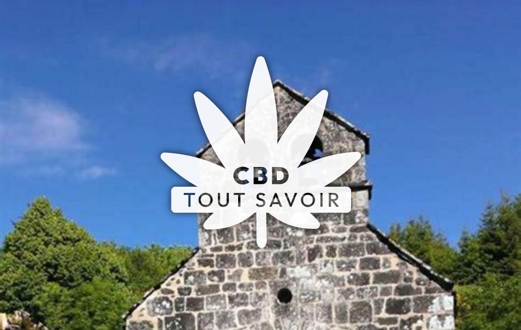 Village à Moussages avec feuille Cannabis CBD