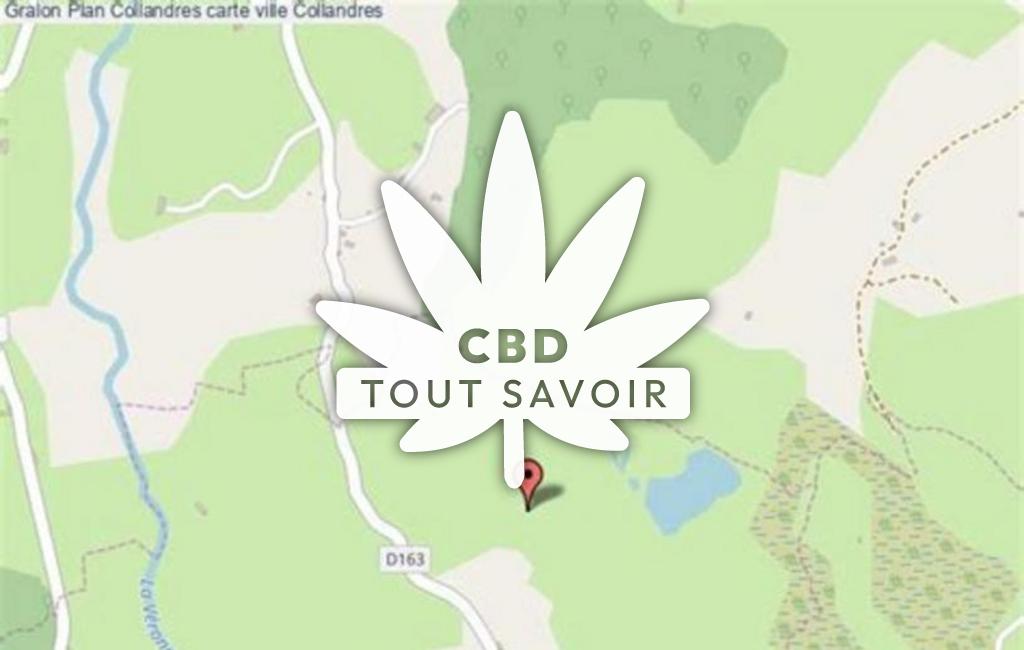 Village à Collandres avec feuille Cannabis CBD