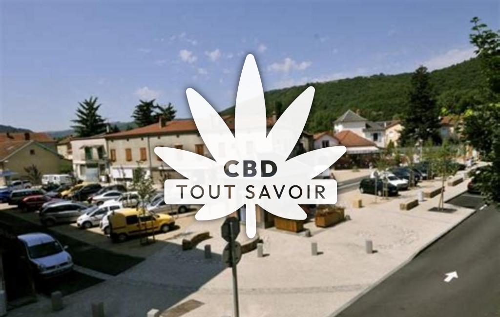 Village à Massiac avec feuille Cannabis CBD