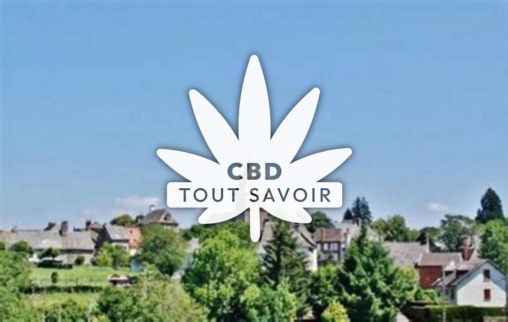 Village à Ally avec feuille Cannabis CBD