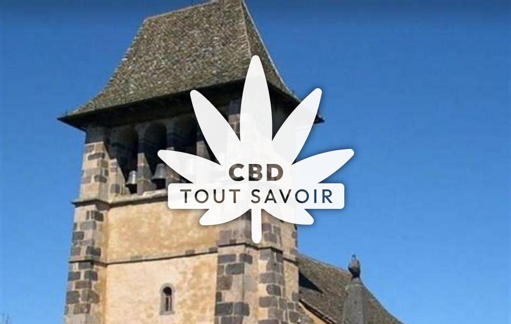 Village à Barriac-les-Bosquets avec feuille Cannabis CBD