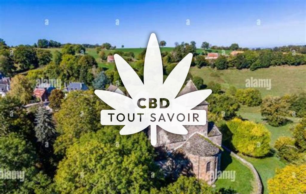 Village à Brageac avec feuille Cannabis CBD