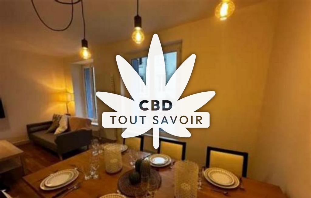 Village à Badailhac avec feuille Cannabis CBD