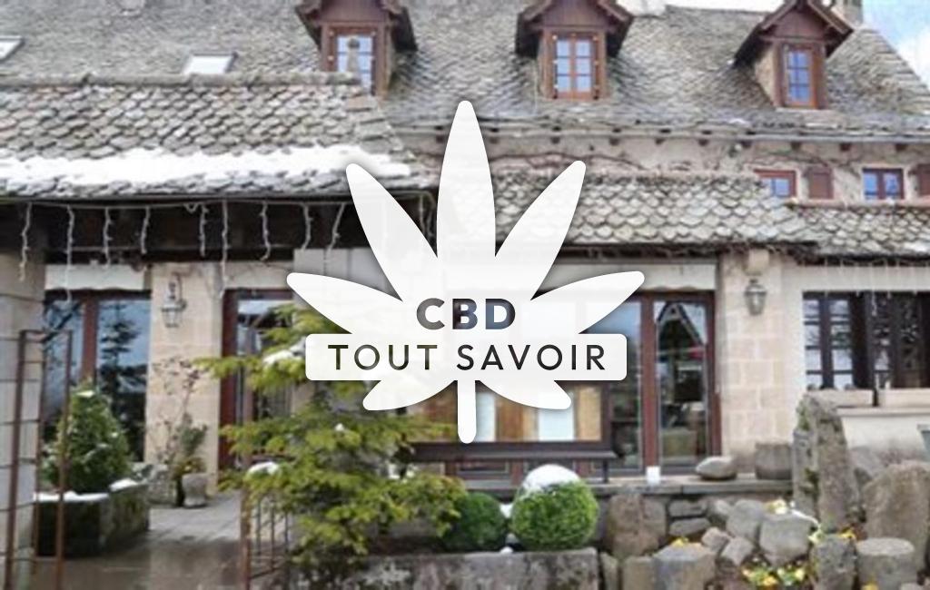 Village à Pailherols avec feuille Cannabis CBD