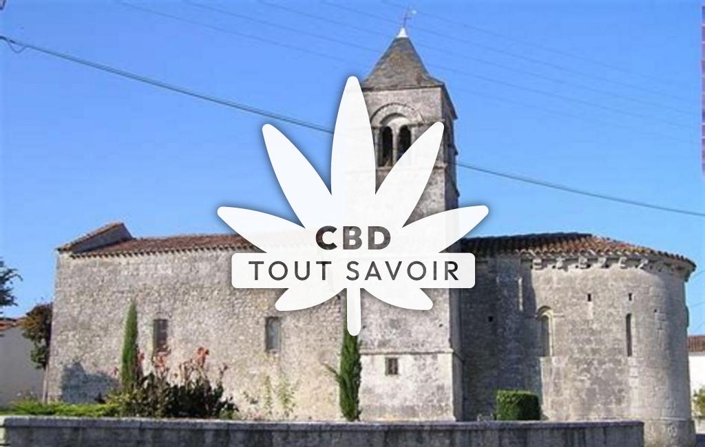 Village à Boutiers-Saint-Trojan avec feuille Cannabis CBD