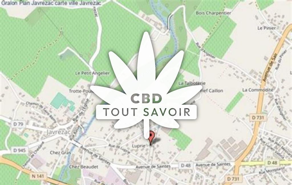 Village à Javrezac avec feuille Cannabis CBD
