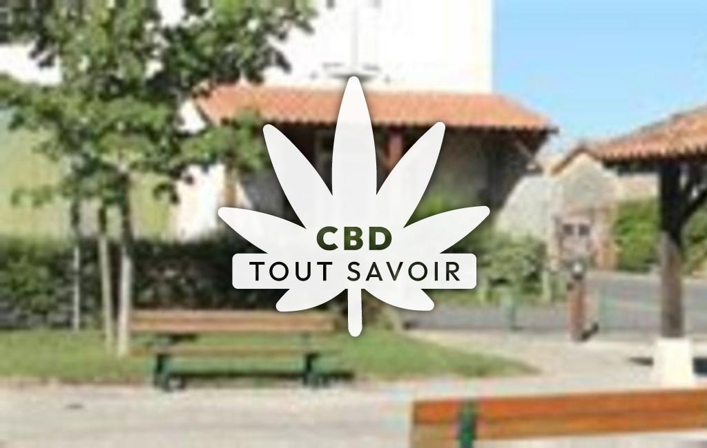 Village à Agris avec feuille Cannabis CBD