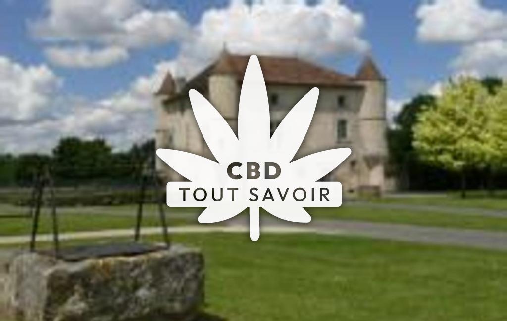 Village à La-Rochette avec feuille Cannabis CBD