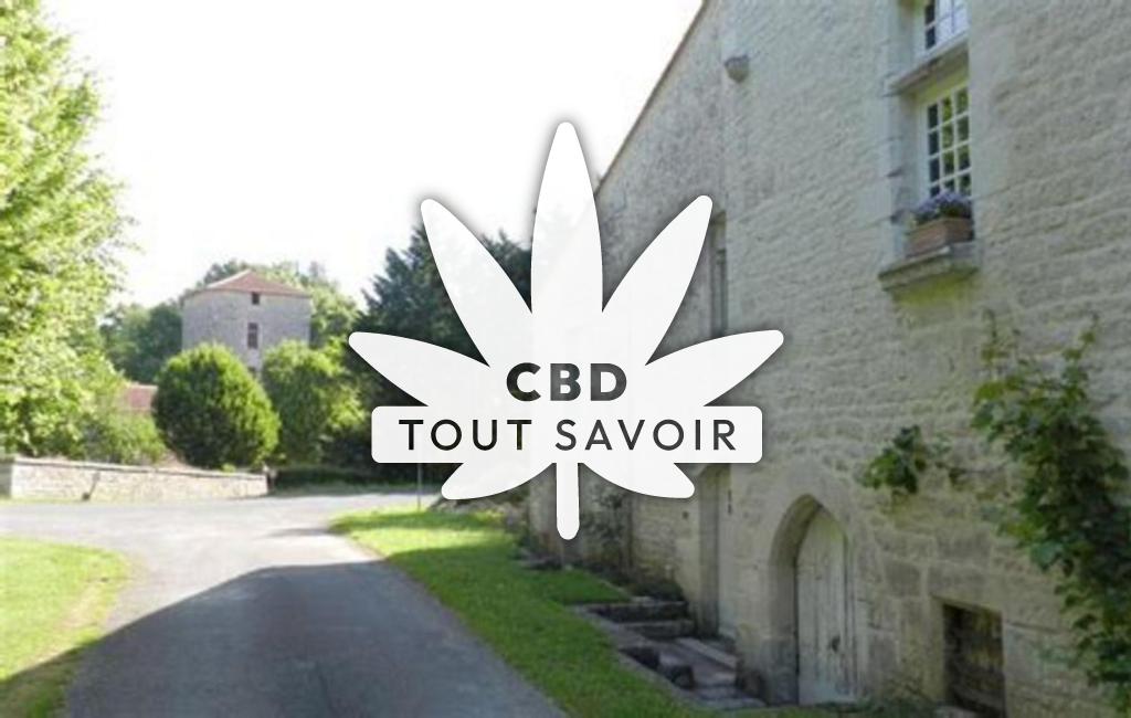 Village à Moulins-sur-Tardoire avec feuille Cannabis CBD