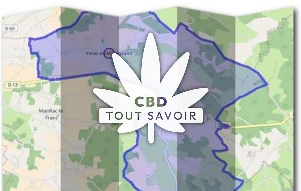 Village à Yvrac-Et-Malleyrand avec feuille Cannabis CBD