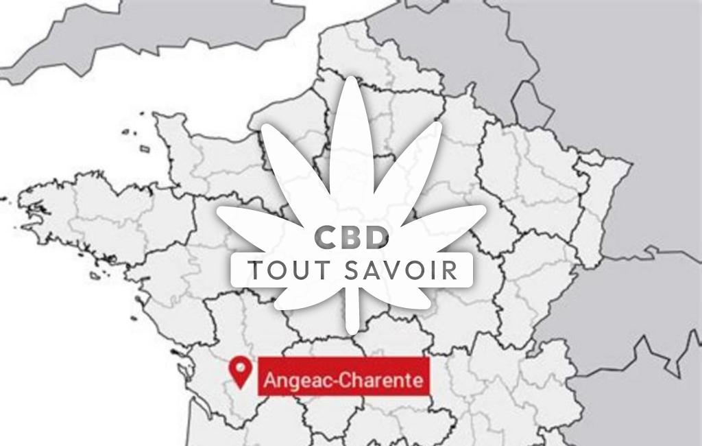 Village à Angeac-Charente avec feuille Cannabis CBD