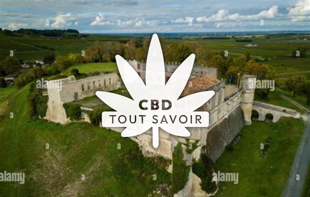 Village à Bouteville avec feuille Cannabis CBD