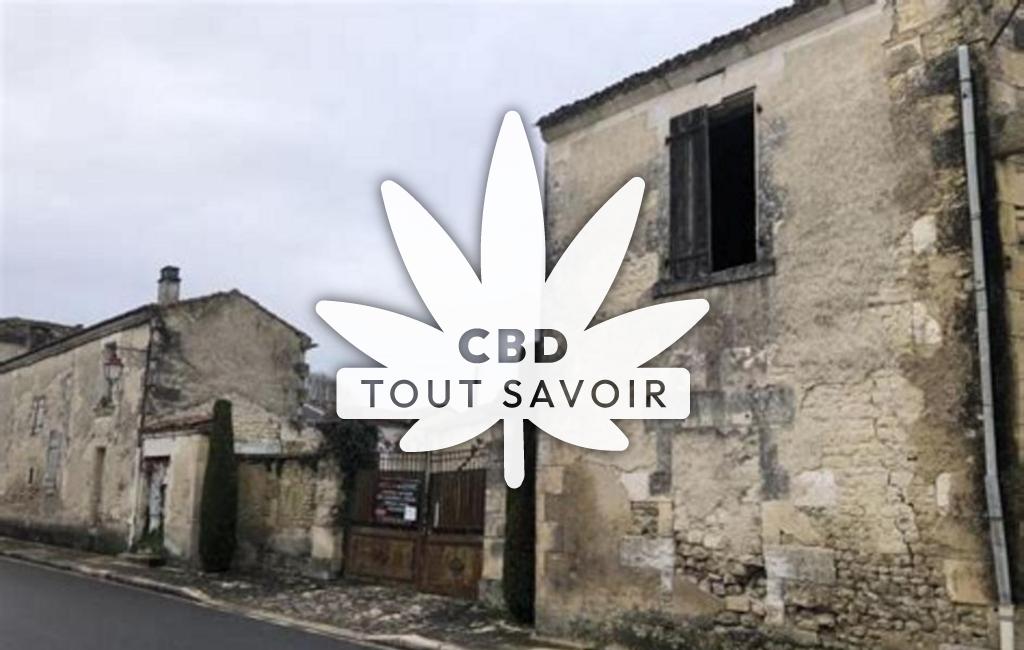 Village à Lignieres-Ambleville avec feuille Cannabis CBD