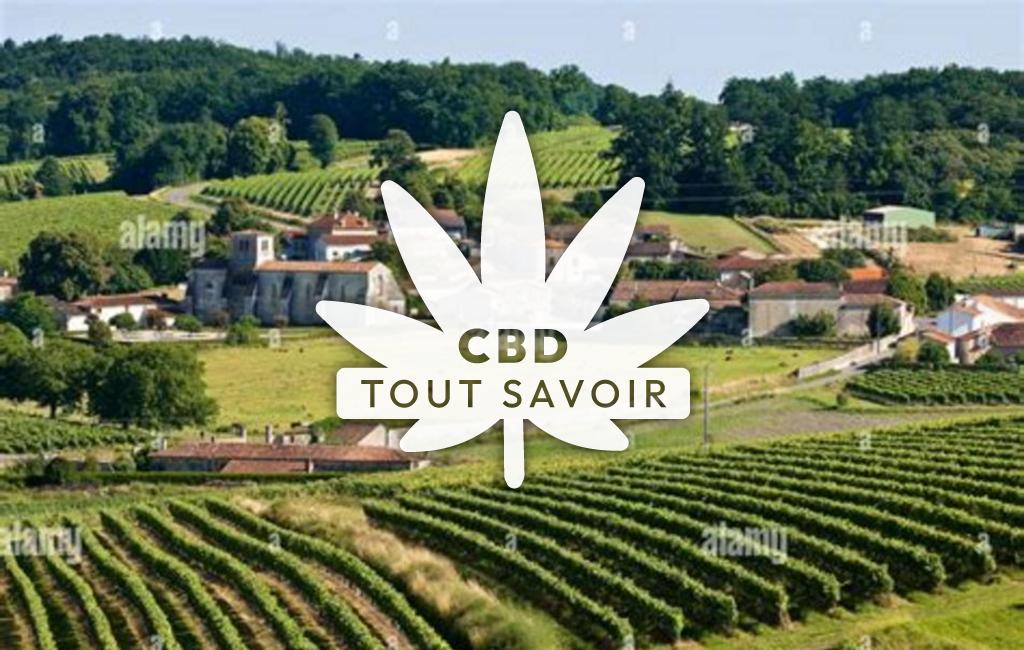 Village à Saint-Preuil avec feuille Cannabis CBD